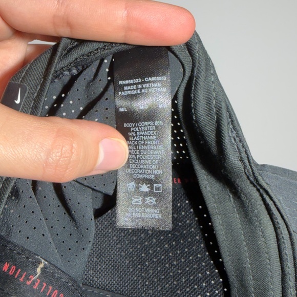 Nike Tiger Woods Heritage86 Golf Hat Black TW Logo Perforated Cap Mens M/L - Picture 7 of 8